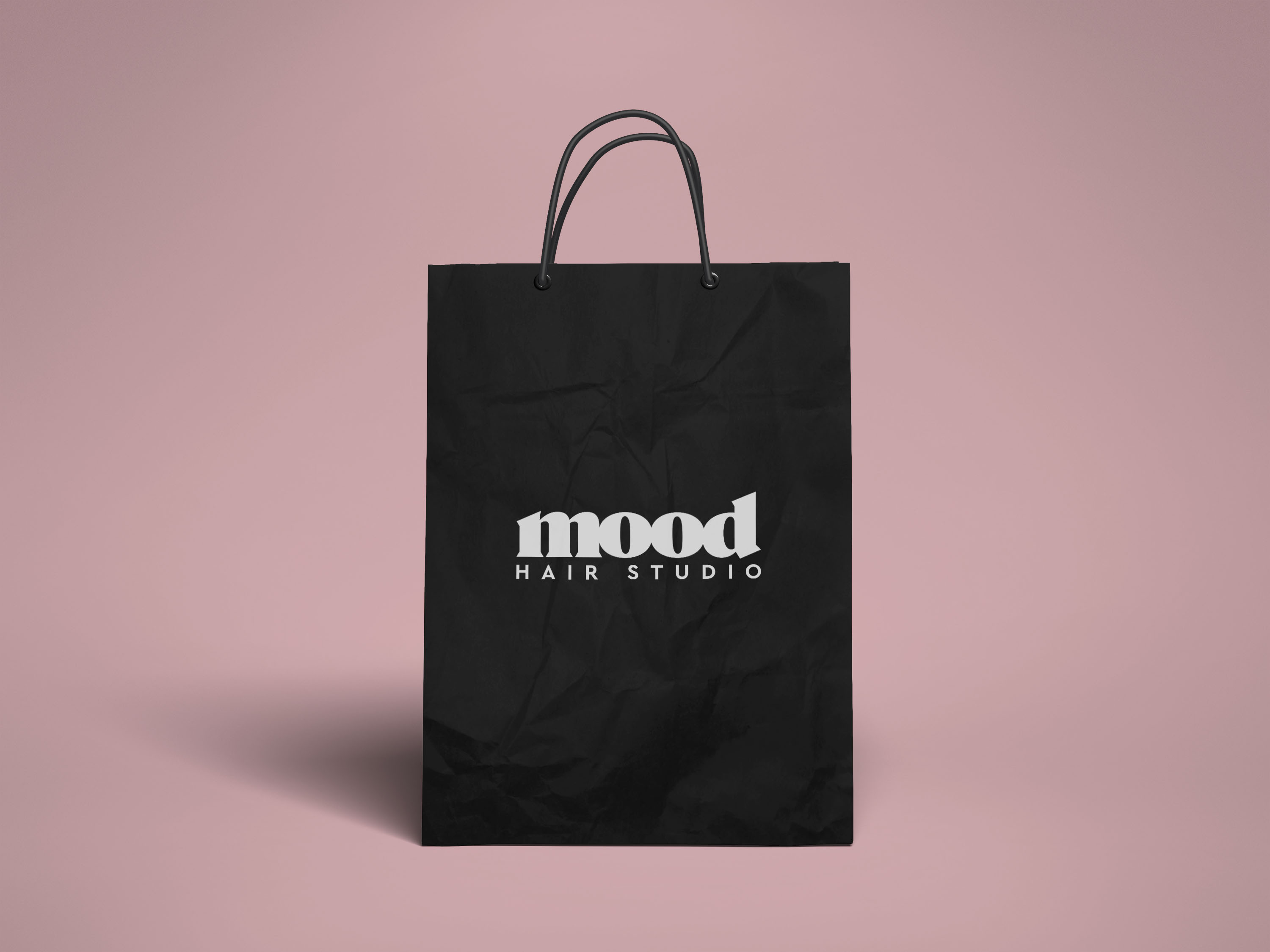 Mood Hair Studio branded shopping bag